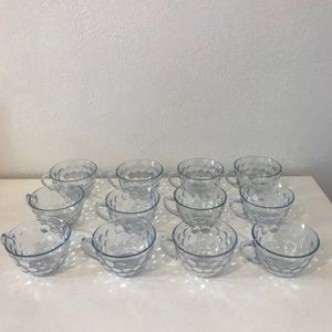 12 count clear bubble depression glass cups